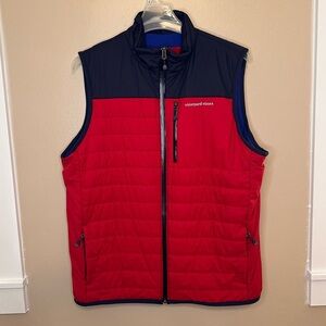 Vineyard Vines Men’s Martha’s Vineyard Performance Puffer Vest Size Large Red